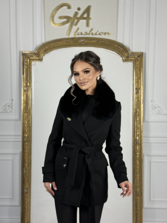 Promotii - Palton cu Blana Naturala Evellia