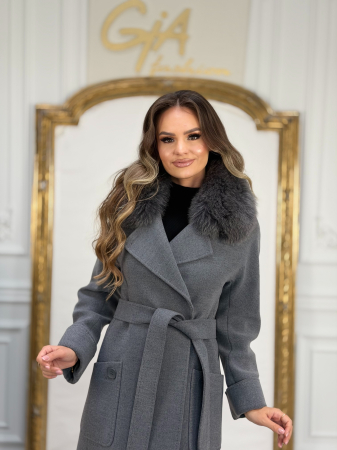 Palton cu Blana Naturala Evellin [5]