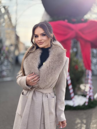 Paltoane - Palton cu Blana Naturala Rellea