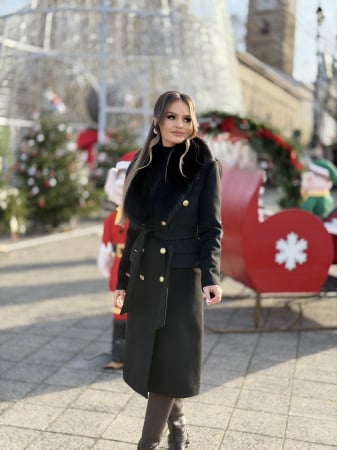 Palton cu Blana Naturala Vellea [0]