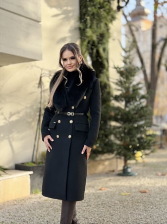 Palton cu Blana Naturala Vellea [7]