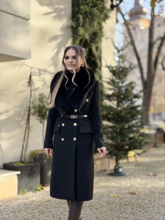 Paltoane - Palton cu Blana Naturala Vellea