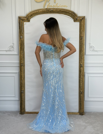Rochie Ademia Babyblue cu Trena Detașabilă [9]