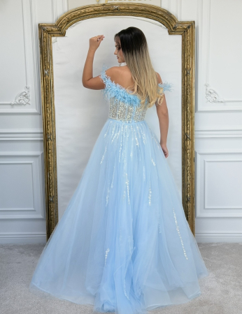 Rochie Ademia Babyblue cu Trena Detașabilă [6]
