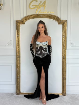 Rochii - Rochie Adissa Catifea Black