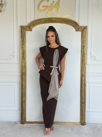 Rochii de seara - Rochie Asemia Brown