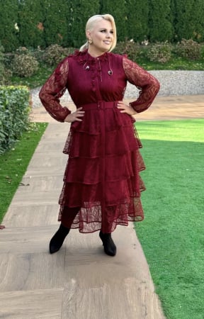 Rochii lungi - Rochie Burgundi Elis