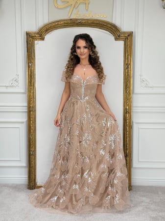 Rochii de seara - Rochie Calline Beige