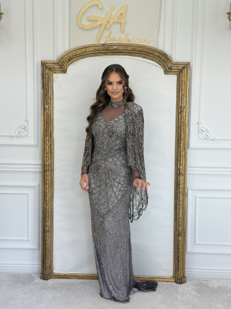 Rochii - Rochie Carine cu capa detasabila Grey