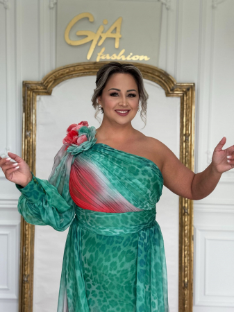 Rochie Celannia GREEN RED [9]