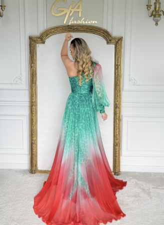 Rochie Celannia GREEN RED [7]