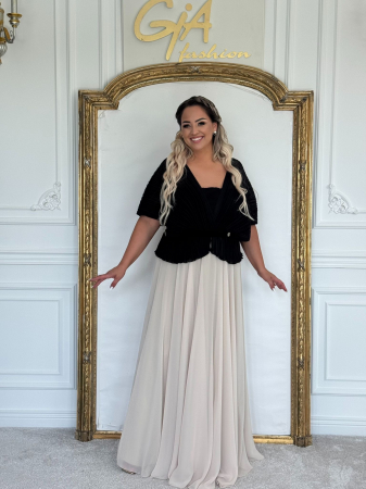 Rochie Dellasa BLACK and BEIGE [2]