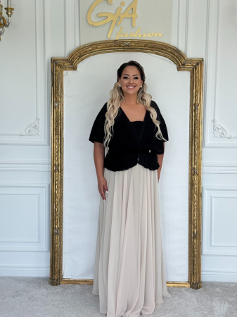 Rochie Dellasa BLACK and BEIGE [4]