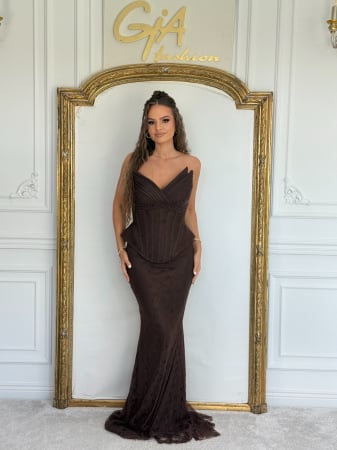 Rochii de seara - Rochie Devellia Brown
