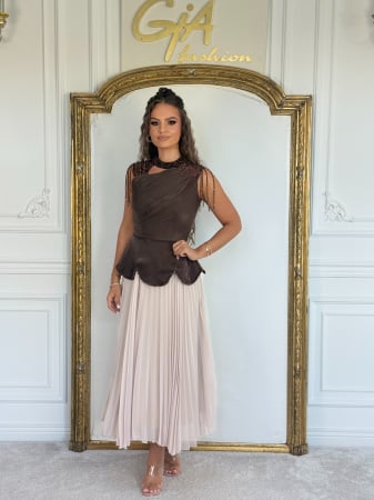 Rochii de seara - Rochie Evallia Brown