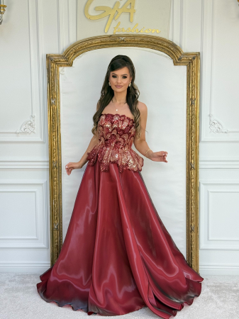 Rochii de seara - Rochie Evellia Bordo