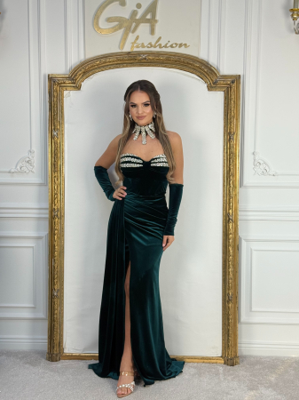 Rochii - Rochie Kazellia Catifea Green