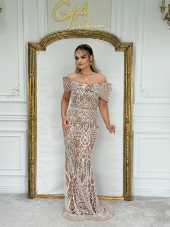 Rochii elegante - Rochie Kerella NUDE WHITE