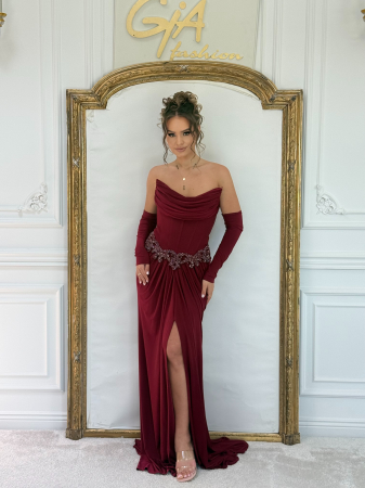 Rochii lungi - Rochie Megassia Bordo
