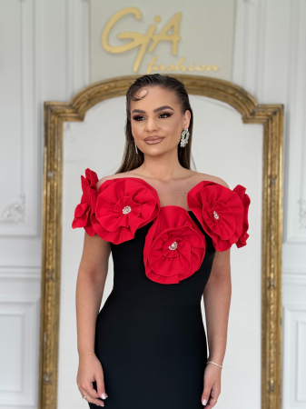 Rochie Messala BLACK AND RED [3]