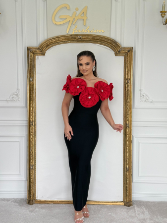 Rochie Messala BLACK AND RED [4]