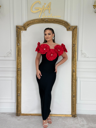 Rochii elegante - Rochie Messala BLACK AND RED
