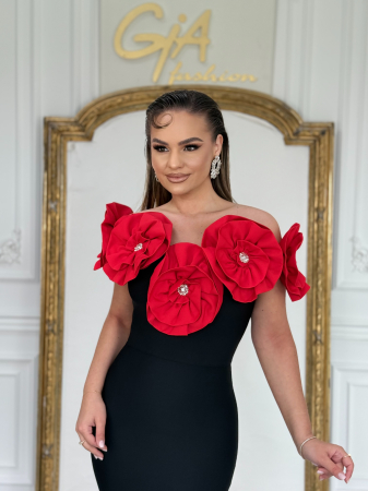Rochie Messala BLACK AND RED [1]