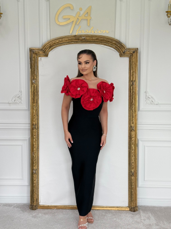Rochie Messala BLACK AND RED [2]