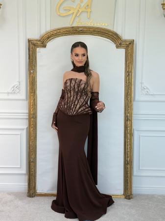 Rochii elegante - Rochie Messera Brown