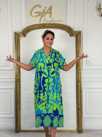 Rochii de zi - Rochie Nassla BLUE GREEN