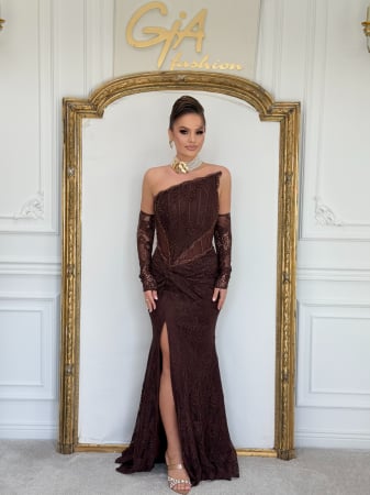 Rochii de seara - Rochie LORINNE  Brown ( Livrare 7 zile )