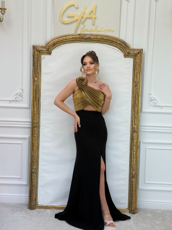 Rochii elegante - Rochie Rannesa BLACK and GOLD