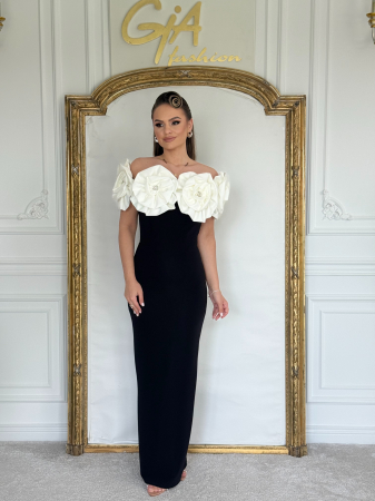 Rochii elegante - Rochie Serana BLACK WHITE