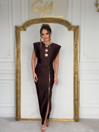 Rochii lungi - Rochie Telissa Brown