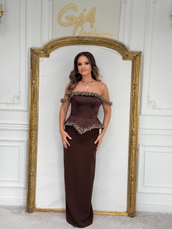 Rochii lungi - Rochie Tileza Brown