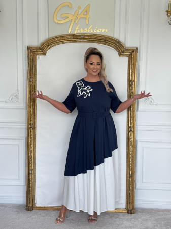 Rochii de zi - Rochie Venesa BLACK AND WHITE