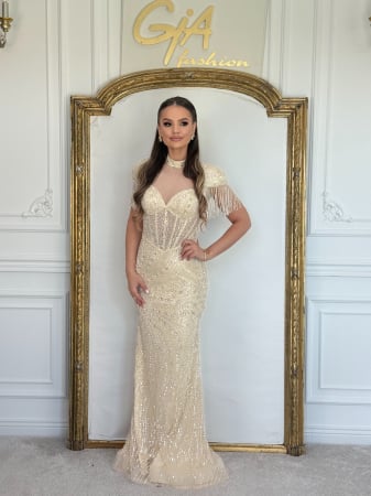 Rochii lungi - Rochie Zanella Crem