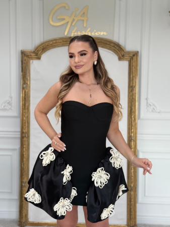 Rochii elegante - Rochie Zellia BLACK AND WHITE