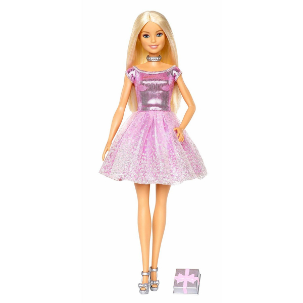 Papusa Mattel Barbie Editie Aniversara Birthday Wishes in rochie roz cu o cutie de cadou [1]