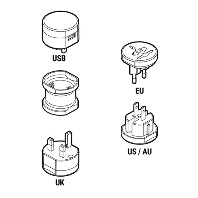 Adaptor priza universal de voiaj ELECTRIP Innovagoods, utilizare in peste 150 de tari, include incarcator USB 12W [6]
