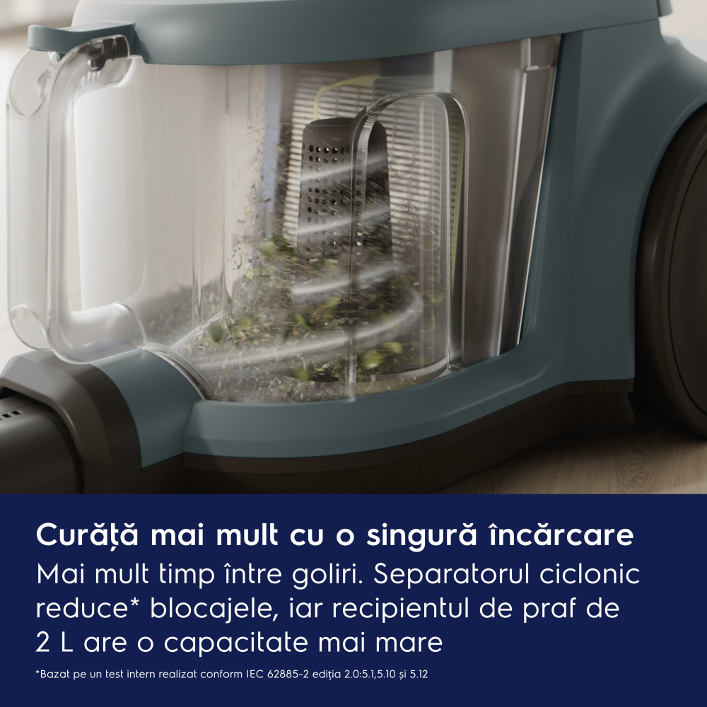 Aspirator fara sac Electrolux Seria 300 EL31C1LDB Albastru Denim cu filtru HEPA si perie CombiFloor [4]