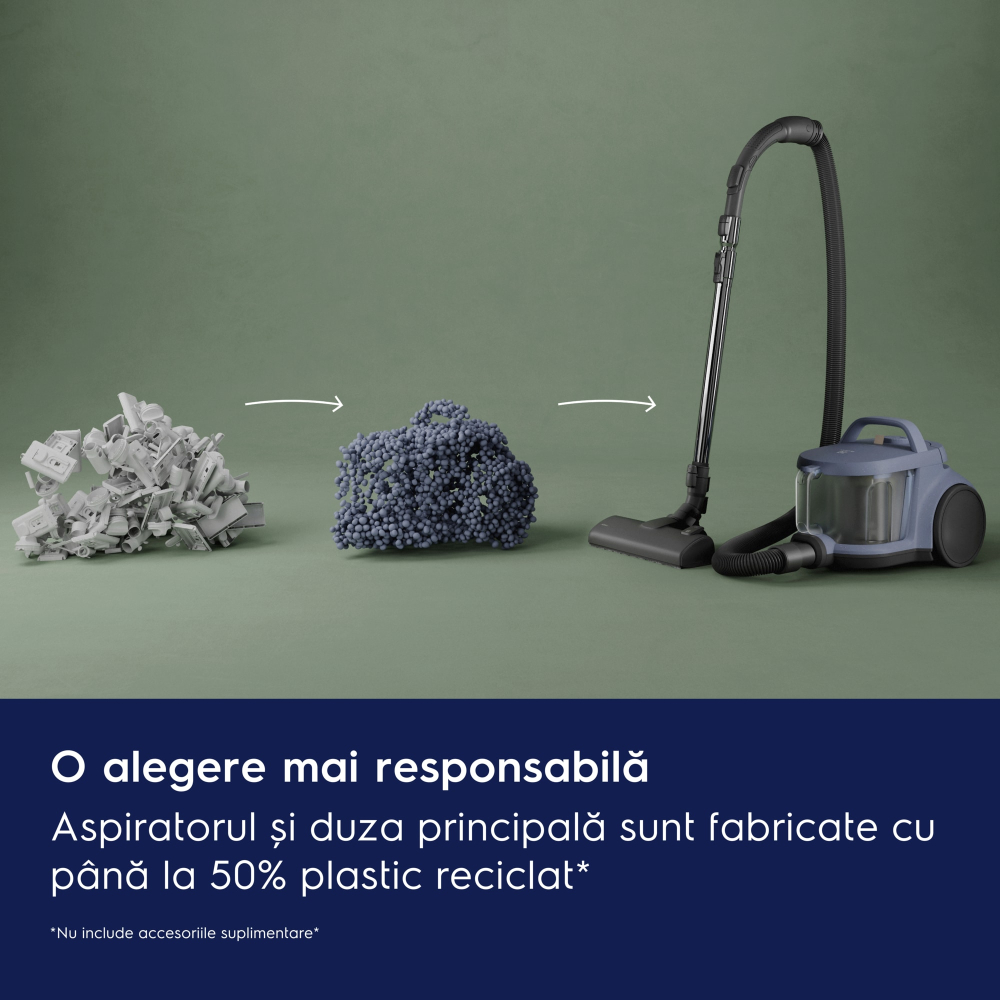 Aspirator fara sac Electrolux Seria 500 EL51C1LDB Albastru Denim cu filtru HEPA si perie AllFloor [8]
