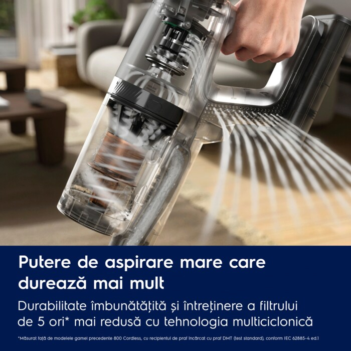 Aspirator vertical fara fir Electrolux Seria 800 EP82AB25UG, 25V, mod Auto, gri [4]