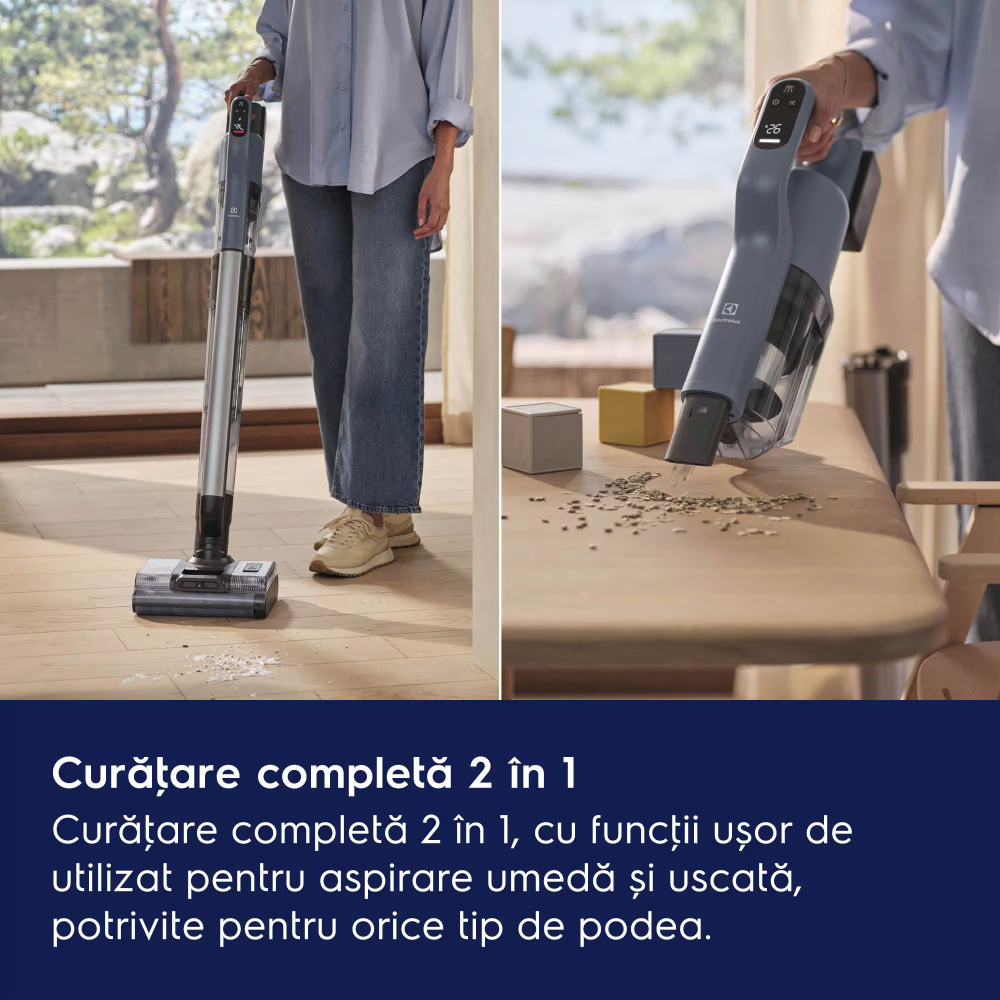 Aspirator vertical multifunctional Electrolux Seria 800 EW82U1DB, 2 in 1 Wet & Dry, 21.6V, albastru denim [4]