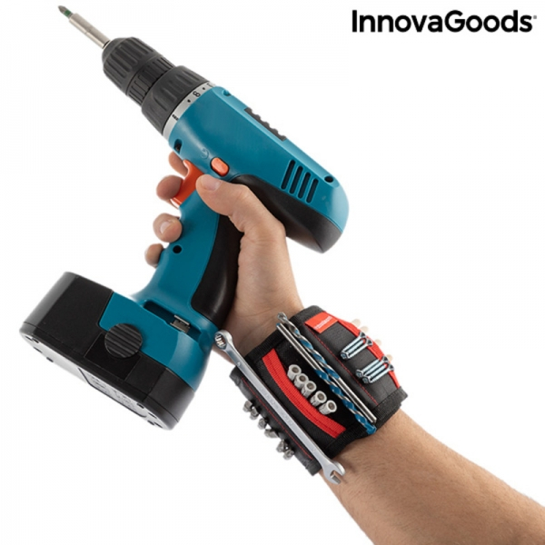 Bratara magnetica pentru unelte si scule de mici dimensiuni, suruburi, cuie, piulite, InnovaGood, WrisTool [8]