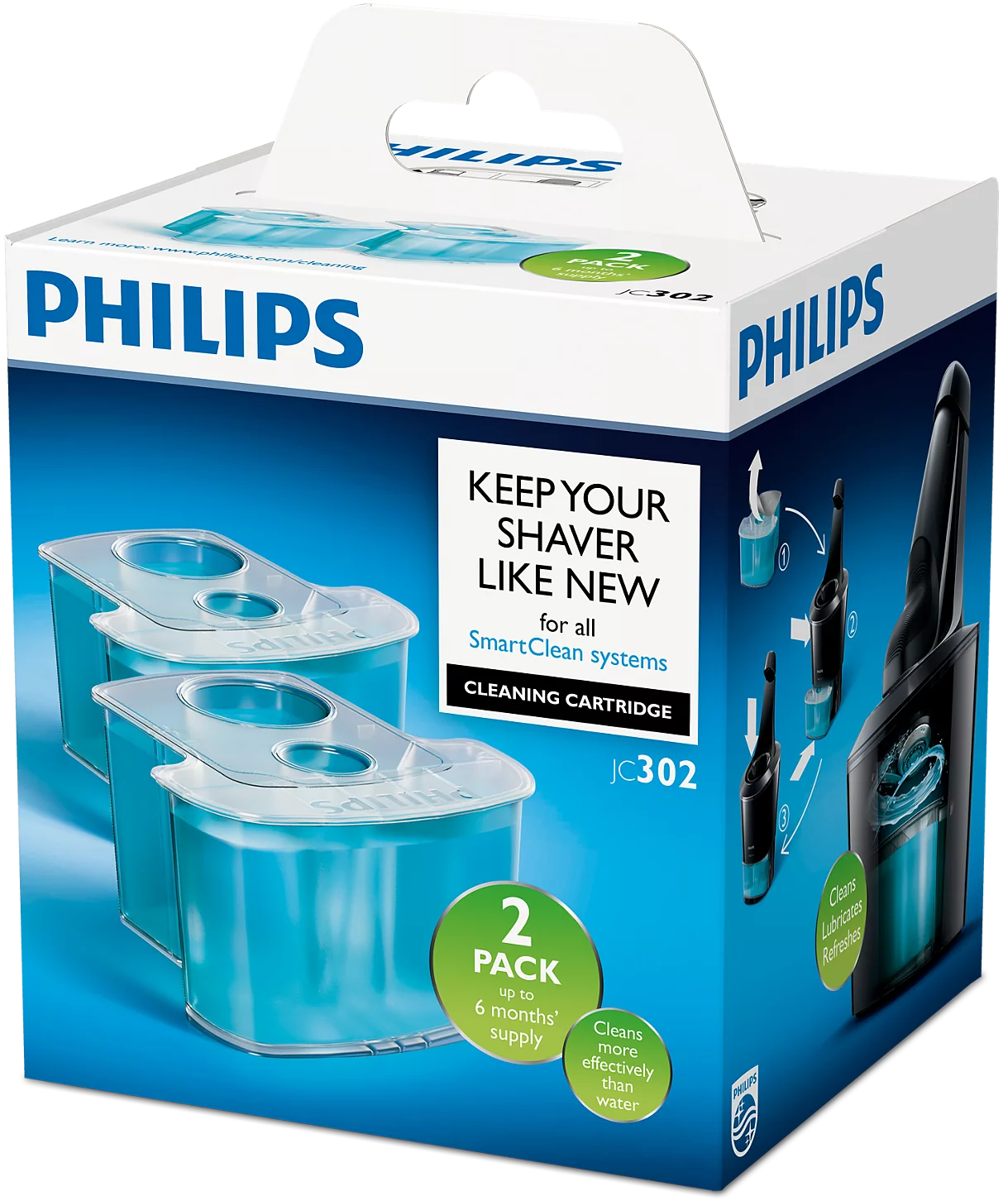 Cartus curatare Philips SmartClean 2 x 170 ml aparat ras JC302/50 [8]