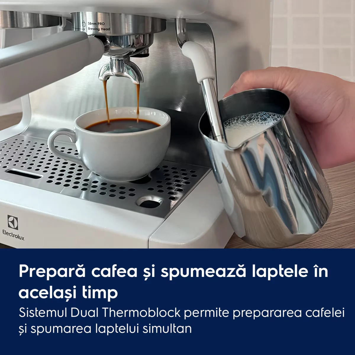 Espressor Electrolux Seria 800 E8EC1-8SW - Rasnita integrata, Dual Thermoblock, Alb scoica [4]