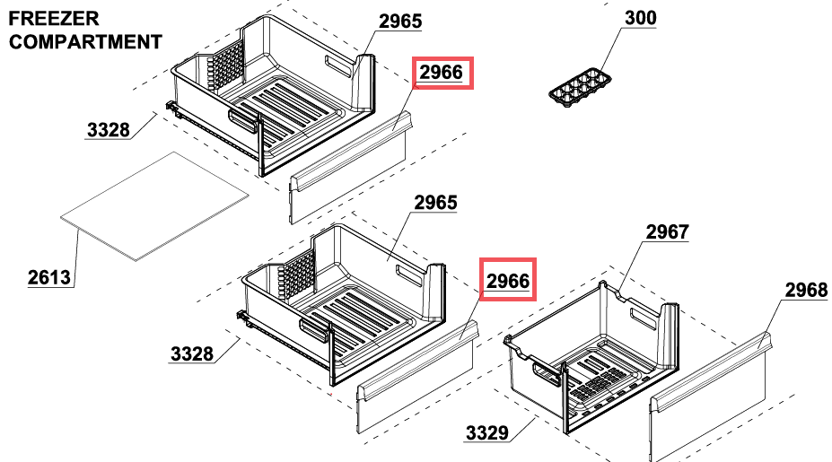 Fata sertar mare congelator Gideon® pentru frigider Beko, RCNA366, RCNA400, RCNA406 [3]