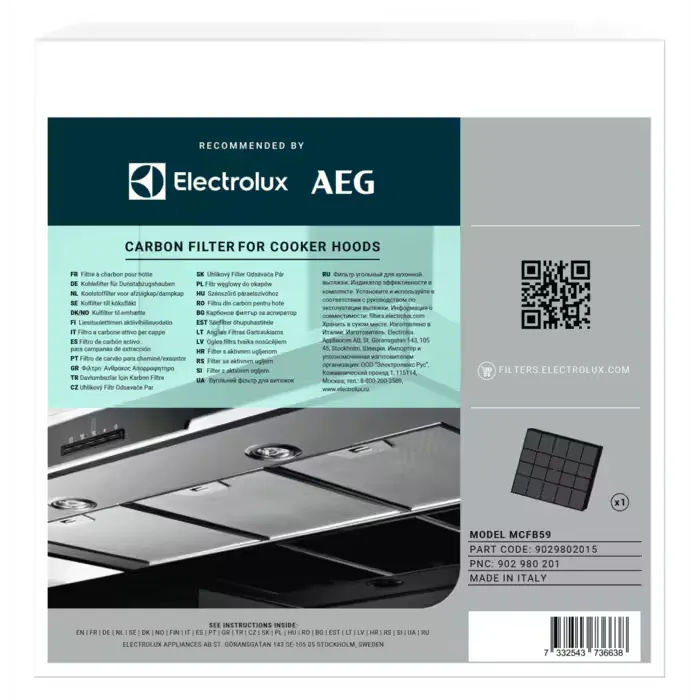 Filtru carbon Electrolux OdourClean Plus pentru hota GI87D91CB, DBE5661HG, DBE5961HG, DIE5961HG [2]