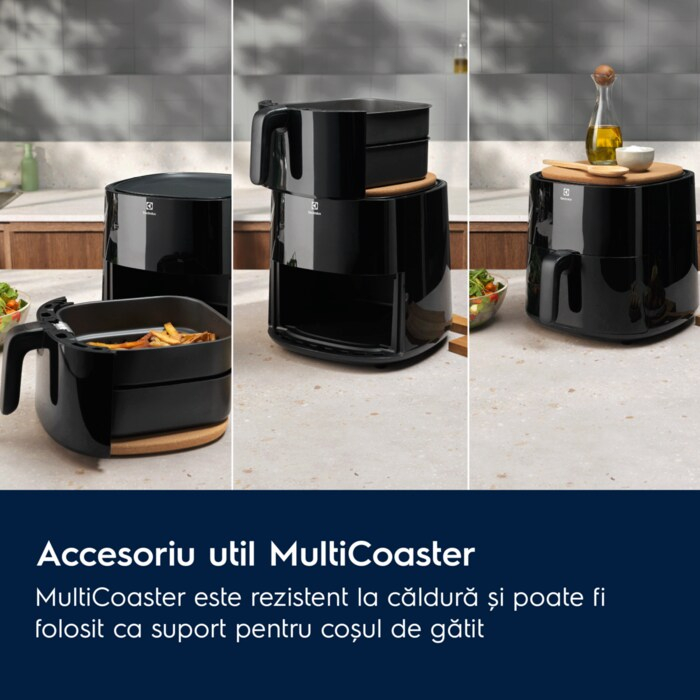 Friteuza cu aer cald Electrolux EAF7B Seria 700, 6.8 L, 1800 W, neagra, design compact [7]